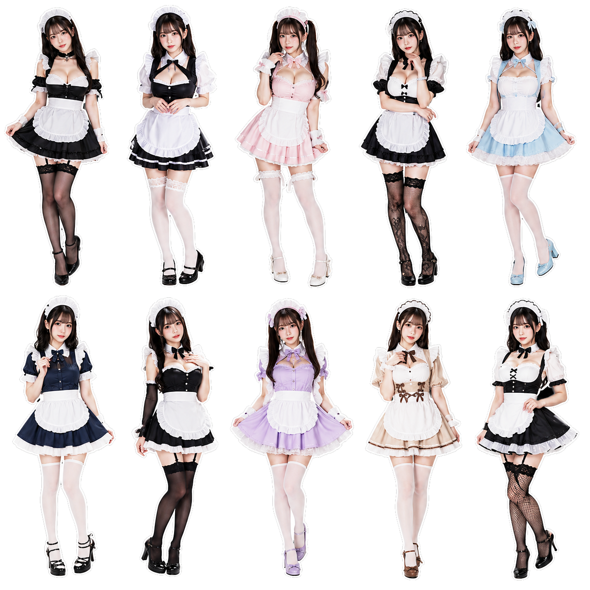 AI woman sheet style sticker(AI女性 シート画像ステッカー）