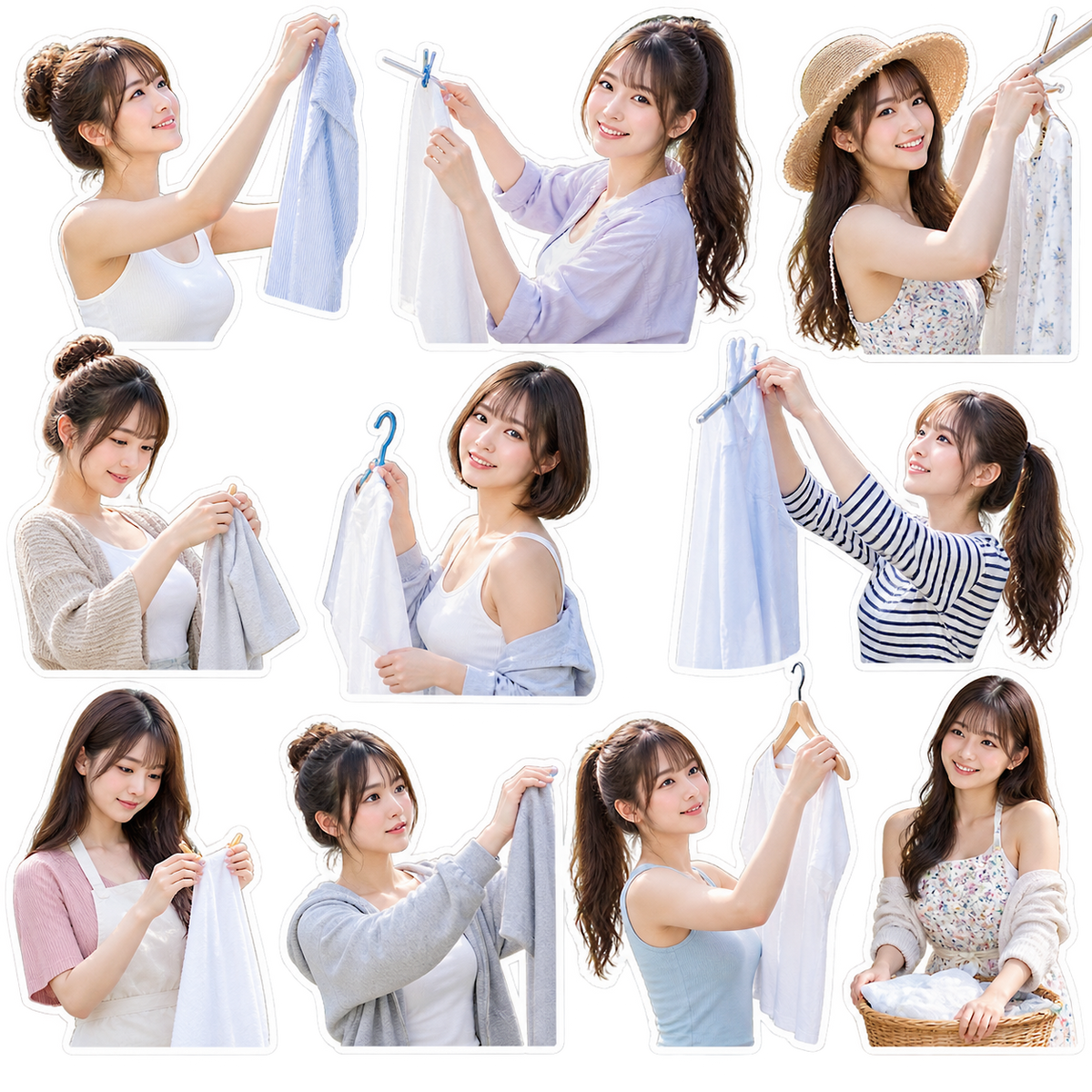 女性の日常 リアル＆イラスト画像ステッカー