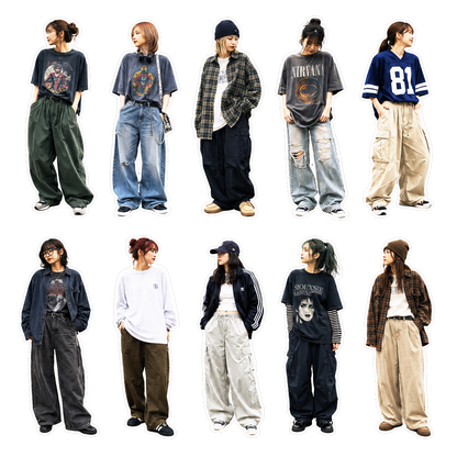 AI woman sheet style sticker(AI女性 シート画像ステッカー）