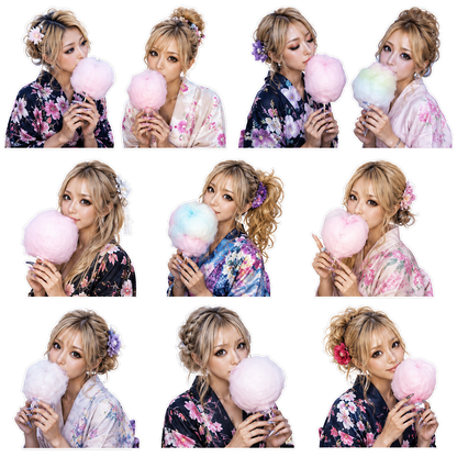 AI woman sheet style stickerⅡ(AI女性 シート画像ステッカー2）