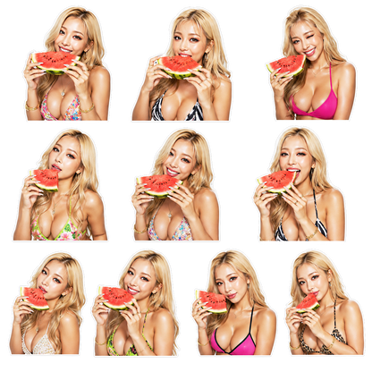 AI woman sheet style stickerⅡ(AI女性 シート画像ステッカー2）