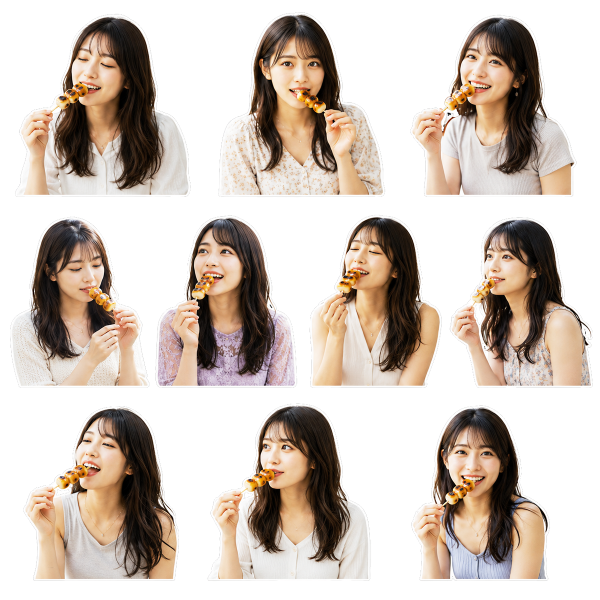 AI woman sheet style stickerⅡ(AI女性 シート画像ステッカー2）