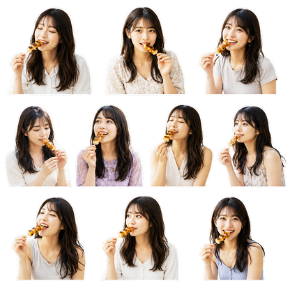 AI woman sheet style stickerⅡ(AI女性 シート画像ステッカー2）
