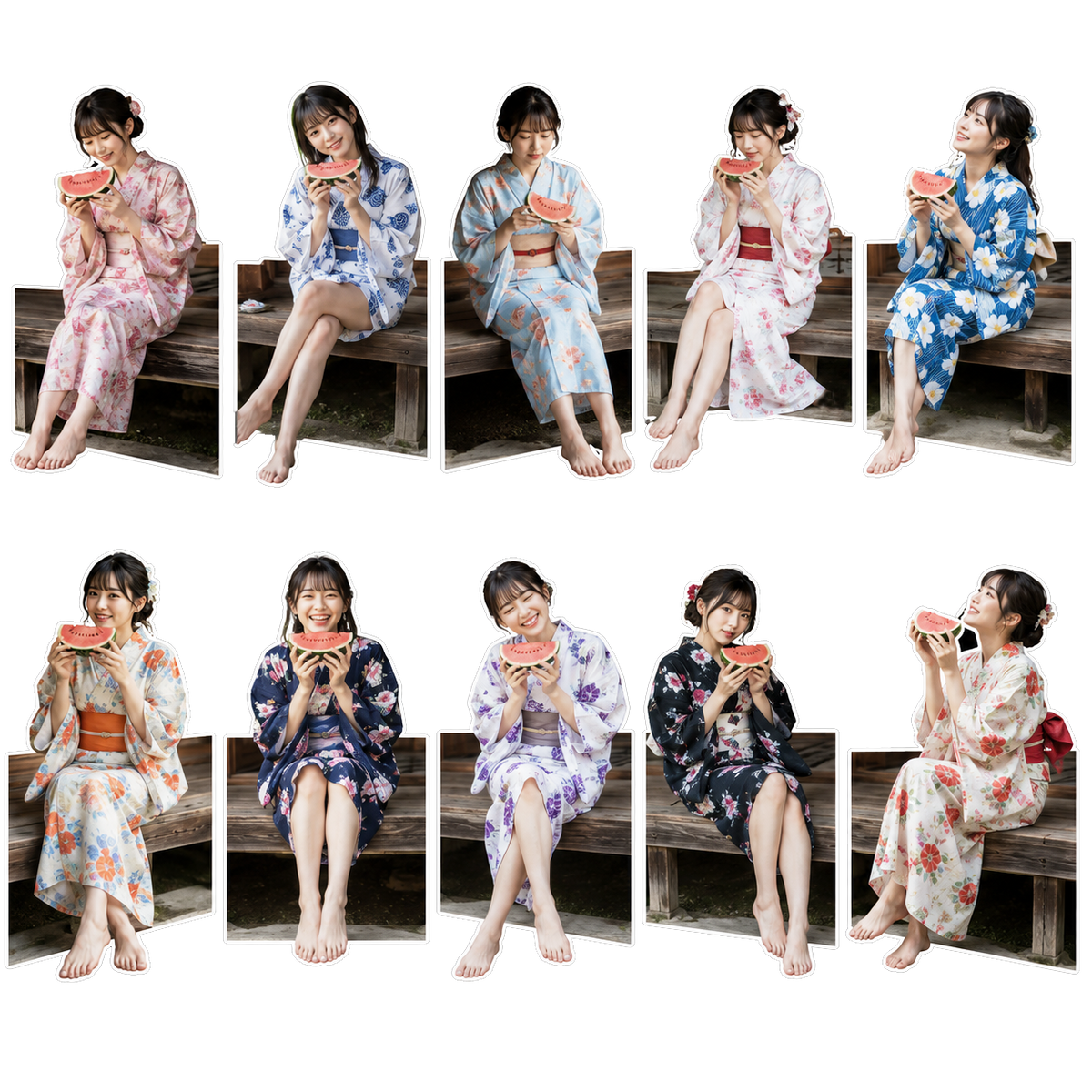 AI woman sheet style sticker(AI女性 シート画像ステッカー）