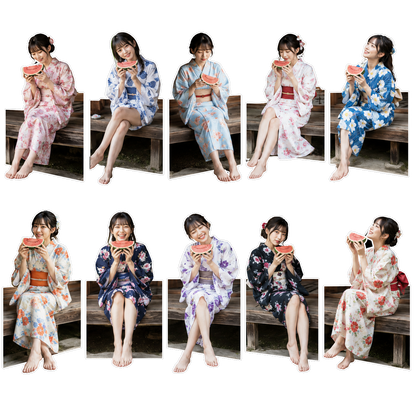 AI woman sheet style sticker(AI女性 シート画像ステッカー）