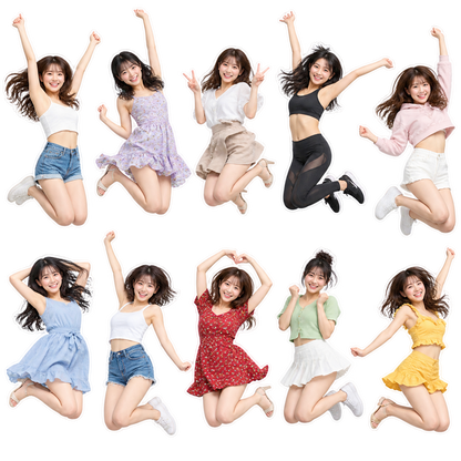 AI woman sheet style stickerⅡ(AI女性 シート画像ステッカー2）