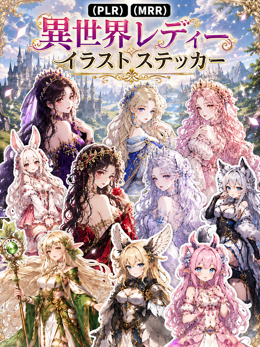 異世界レディー イラストステッカー